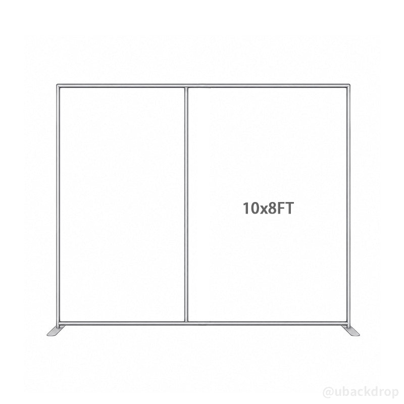 10x8ft Double-Sided Square Backdrop Stand with Cover for Events-ubackdrop