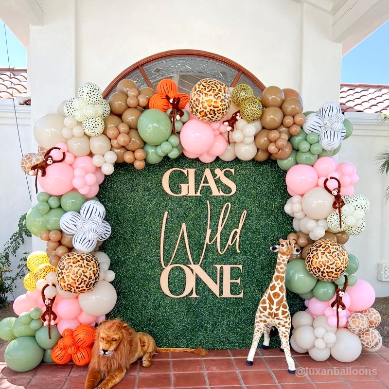 8x8ft Green Artificial Hedge Flower Wall Backdrop for Wedding, Baby Shower, Jungle Wild Theme Party