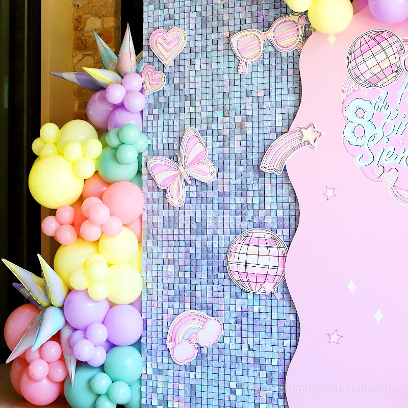 Rainbow Blue Shimmer Wall Panels – Easy Setup Wedding/Event/Theme Party Decorations