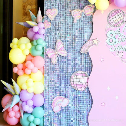 Rainbow Blue Shimmer Wall Panels – Easy Setup Wedding/Event/Theme Party Decorations