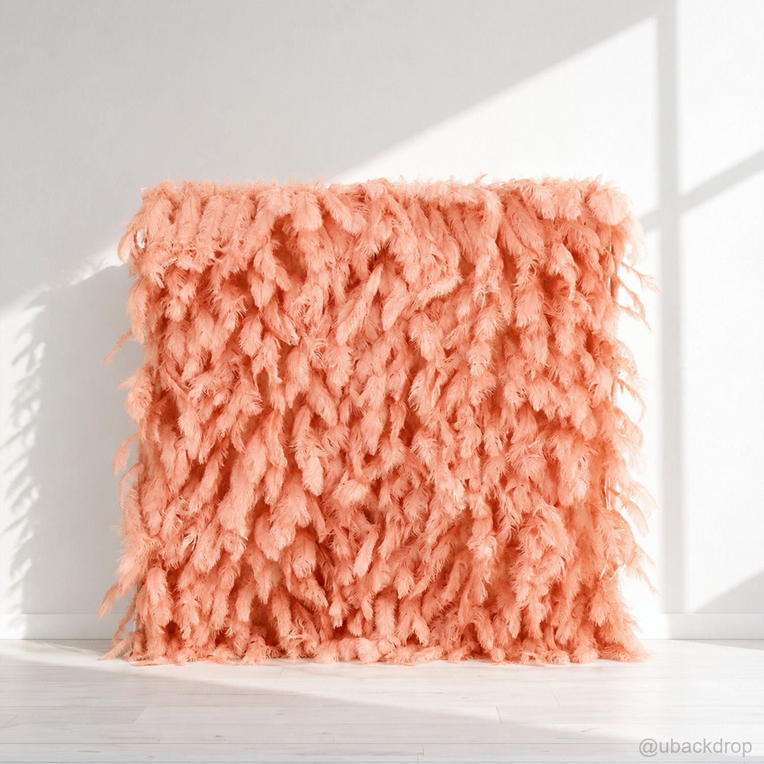 peach-feather-flower-wall-backdrop-for-wedding-party-event