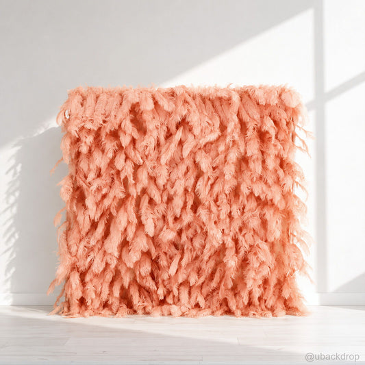 peach-feather-flower-wall-backdrop-for-wedding-party-event