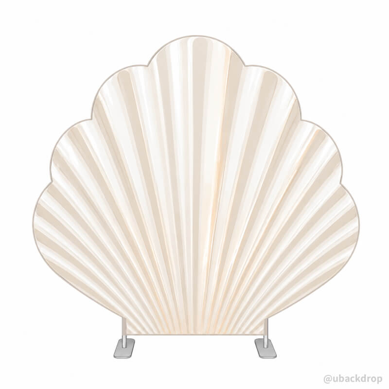 9.7x9ft Seashell-Shaped Metal Backdrop Stand for Mermaid & Under the Sea Party Decor