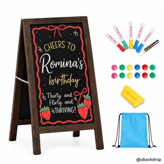 Personalized birthday chalkboard easel sign marker set party table decoration display
