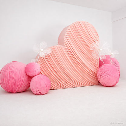 Pink heart party stand paper ball decor photo backdrop