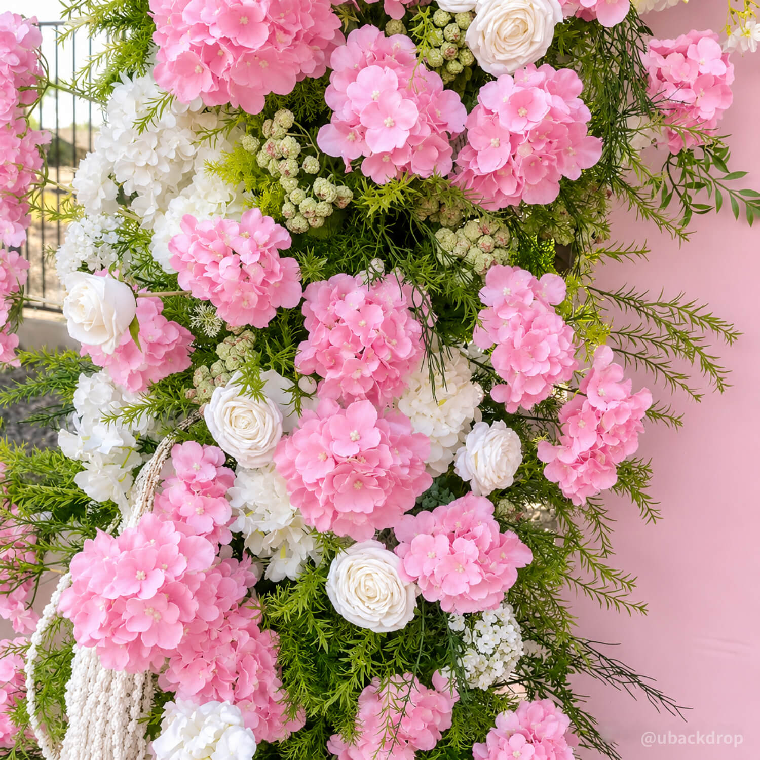 100PCS Artificial Pink Hydrangea Flower Pack for Wedding, Party & Event Decoration-ubackdrop