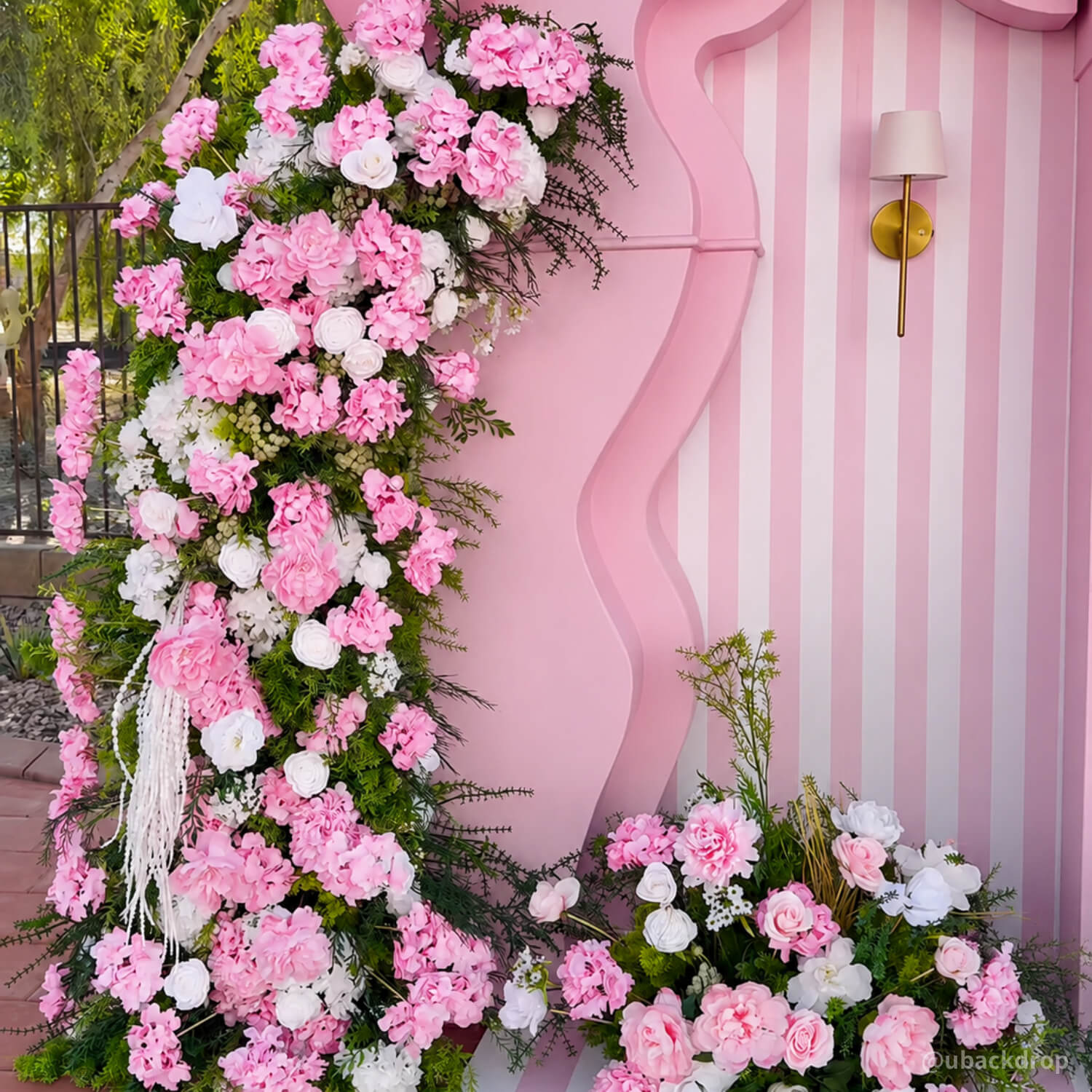 100PCS Artificial Pink Hydrangea Flower Pack for Wedding, Party & Event Decoration-ubackdrop