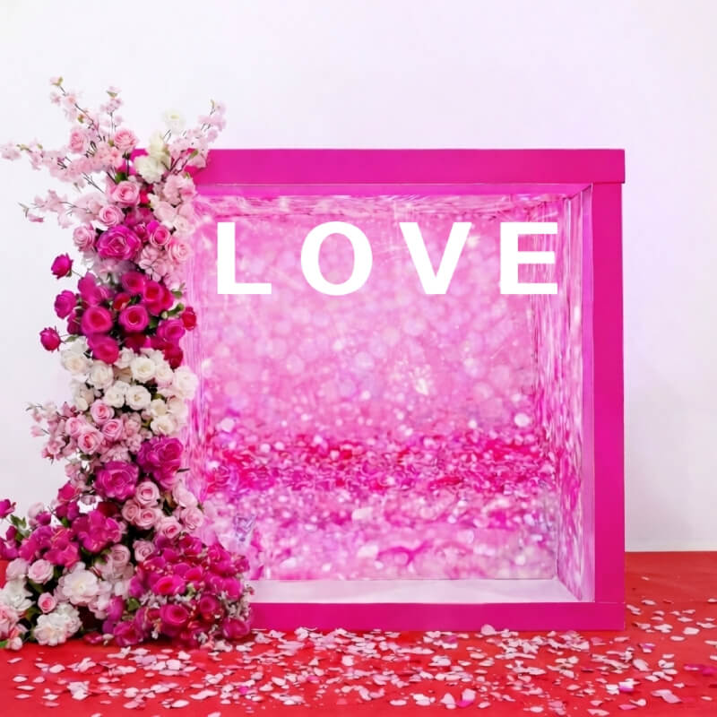 6.5x7.5ft Hot Pink Photo Booth Party Photo Box-ubackdrop