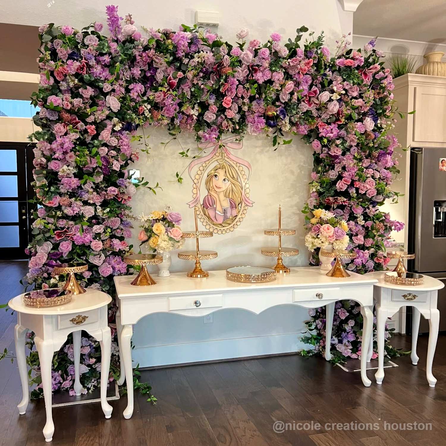 7D Purple Fabric Artificial Flower Wall Arch Wedding Party Decoration-ubackdrop