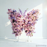 5.9x5.9ft Flower Wall With Artificial Pink & Purple Roses Butterfly Floral Decoration For Party