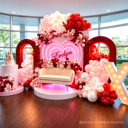 4.3x7ft 3D Dual-Tube Ruched Fabric Cover Arch Stand for Event Decor-ubackdrop