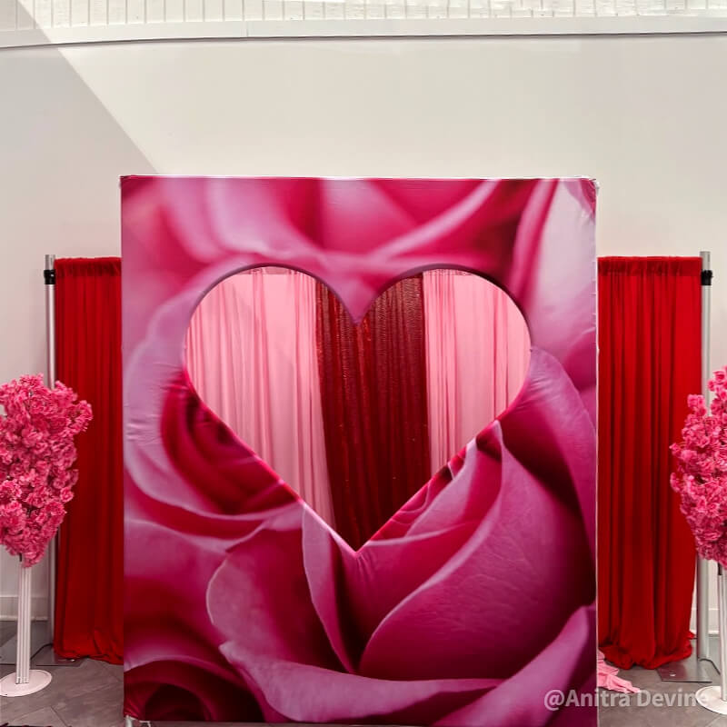 6x6.8ft Cutout Heart Frame for Wedding Party Decor Backdrop Stand-ubackdrop