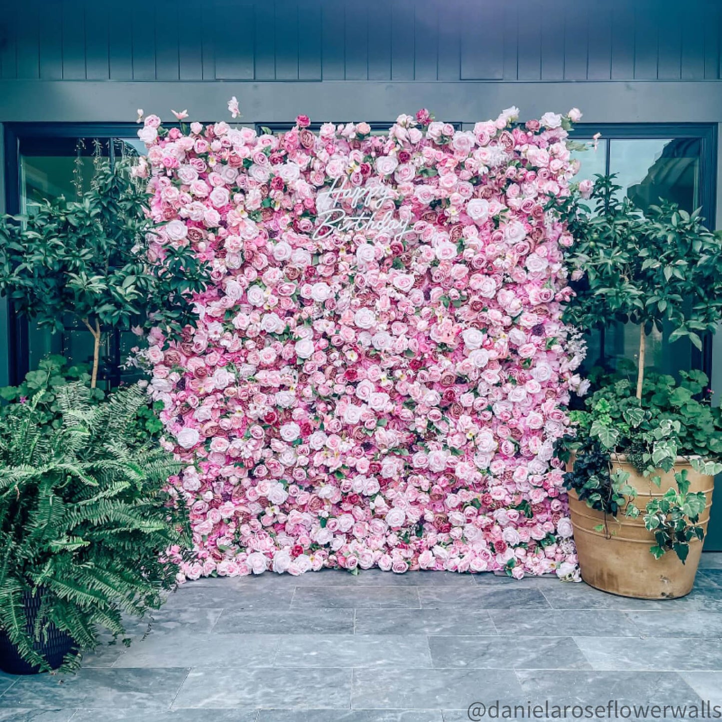 Pink Rose Flower Wall Backdrop for Birthday&Baby Shower Party Decorations-ubackdrop