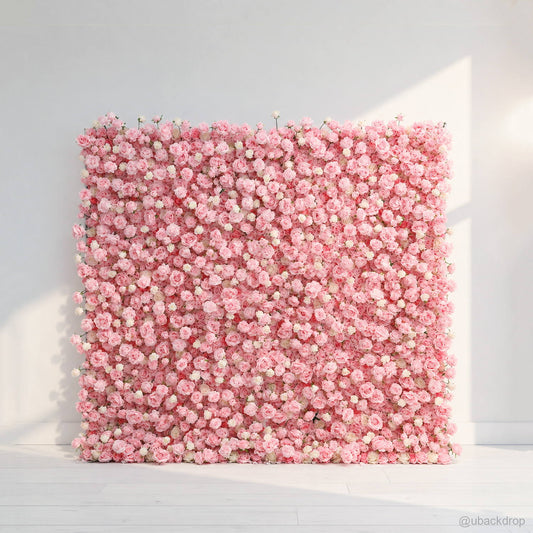 pink rose flower wall backdrop for wedding party decor