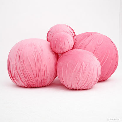 Pink round fabric ball props party event photo decor
