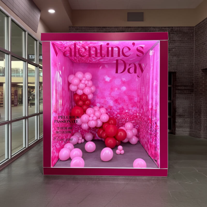 6.5x7.5ft Hot Pink Photo Booth Party Photo Box-ubackdrop