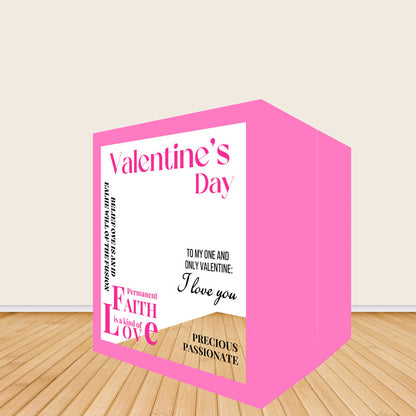 6.5x7.5ft Hot Pink Valentine Photo Booth Party Photo Box-ubackdrop