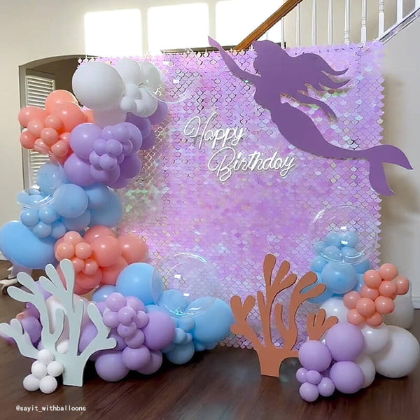 Pink Mermaid Shimmer Wall Panels – Easy Setup Wedding/Event/Theme Party Decorations-ubackdrop