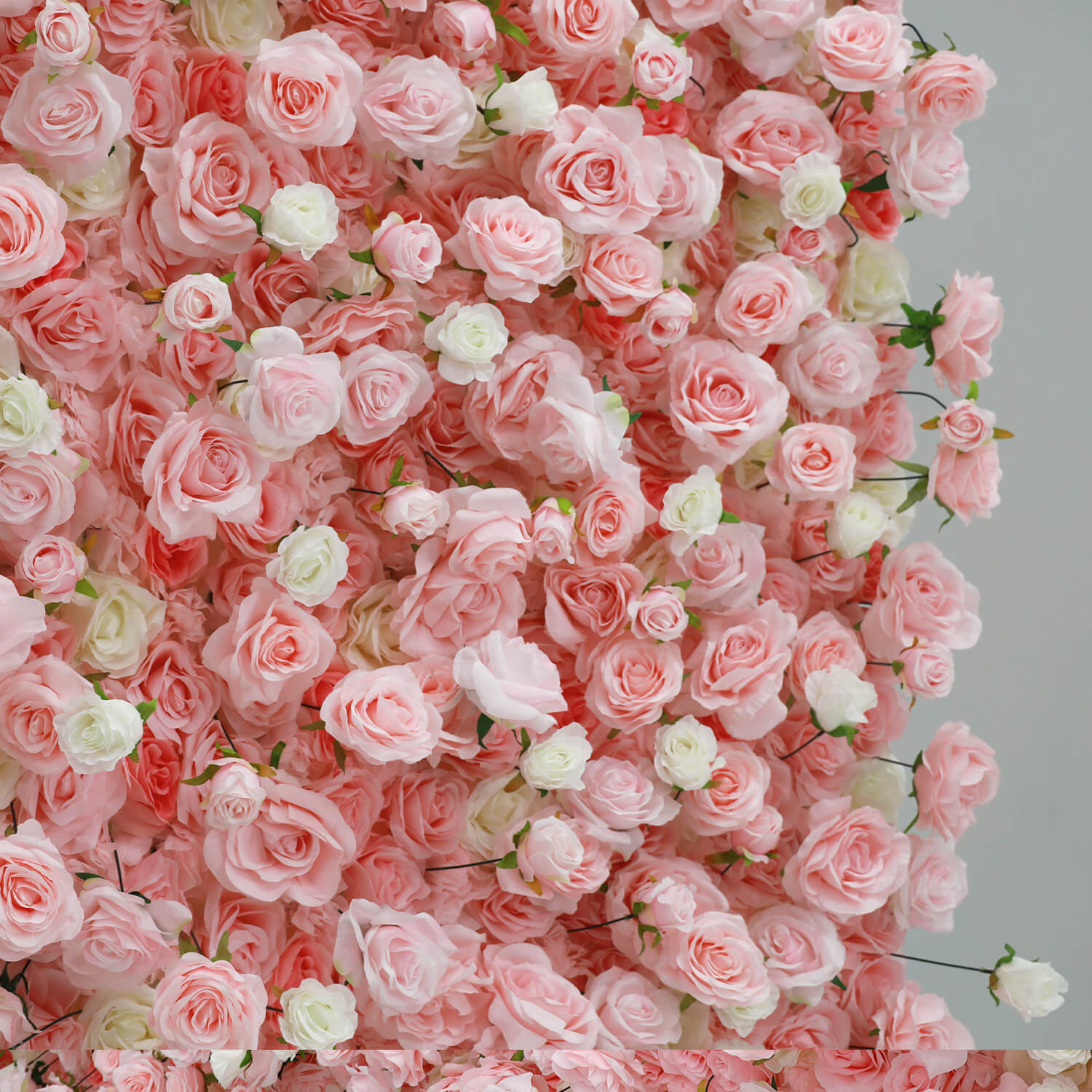 Pink White Roses Fabric Flower Wall for Party Decor-ubackdrop