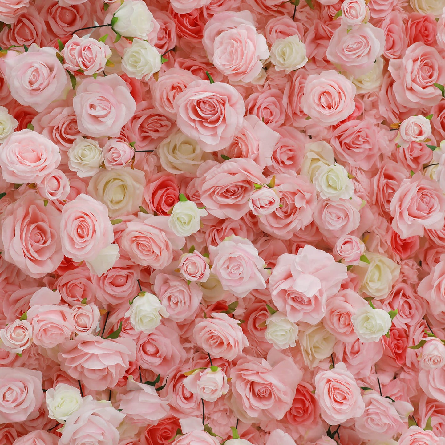 Pink White Roses Fabric Flower Wall for Party Decor-ubackdrop