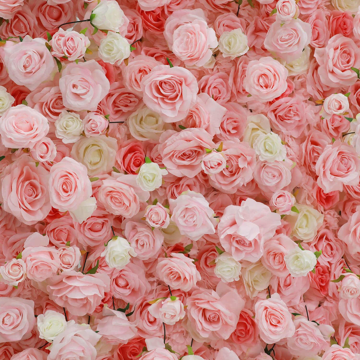 Pink White Roses Fabric Flower Wall for Party Decor-ubackdrop