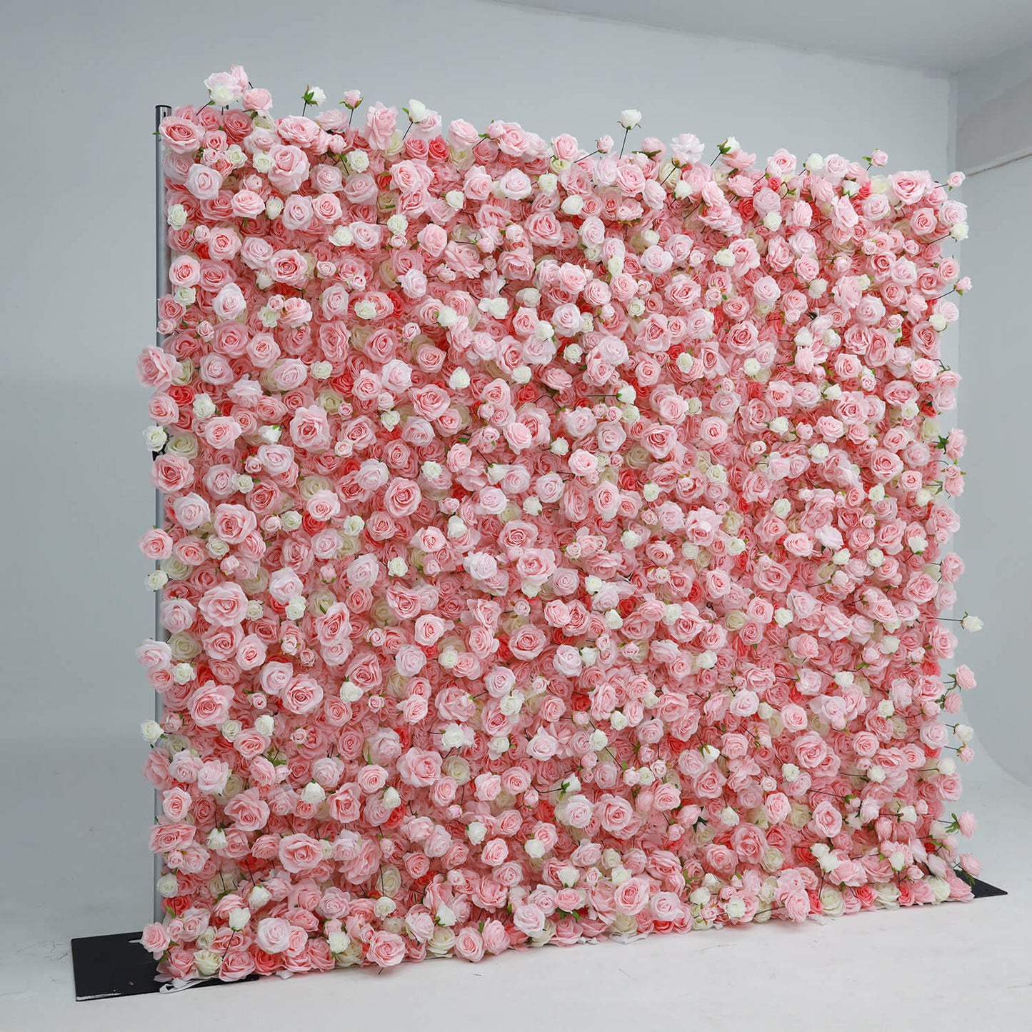 Pink White Roses Fabric Flower Wall for Party Decor-ubackdrop