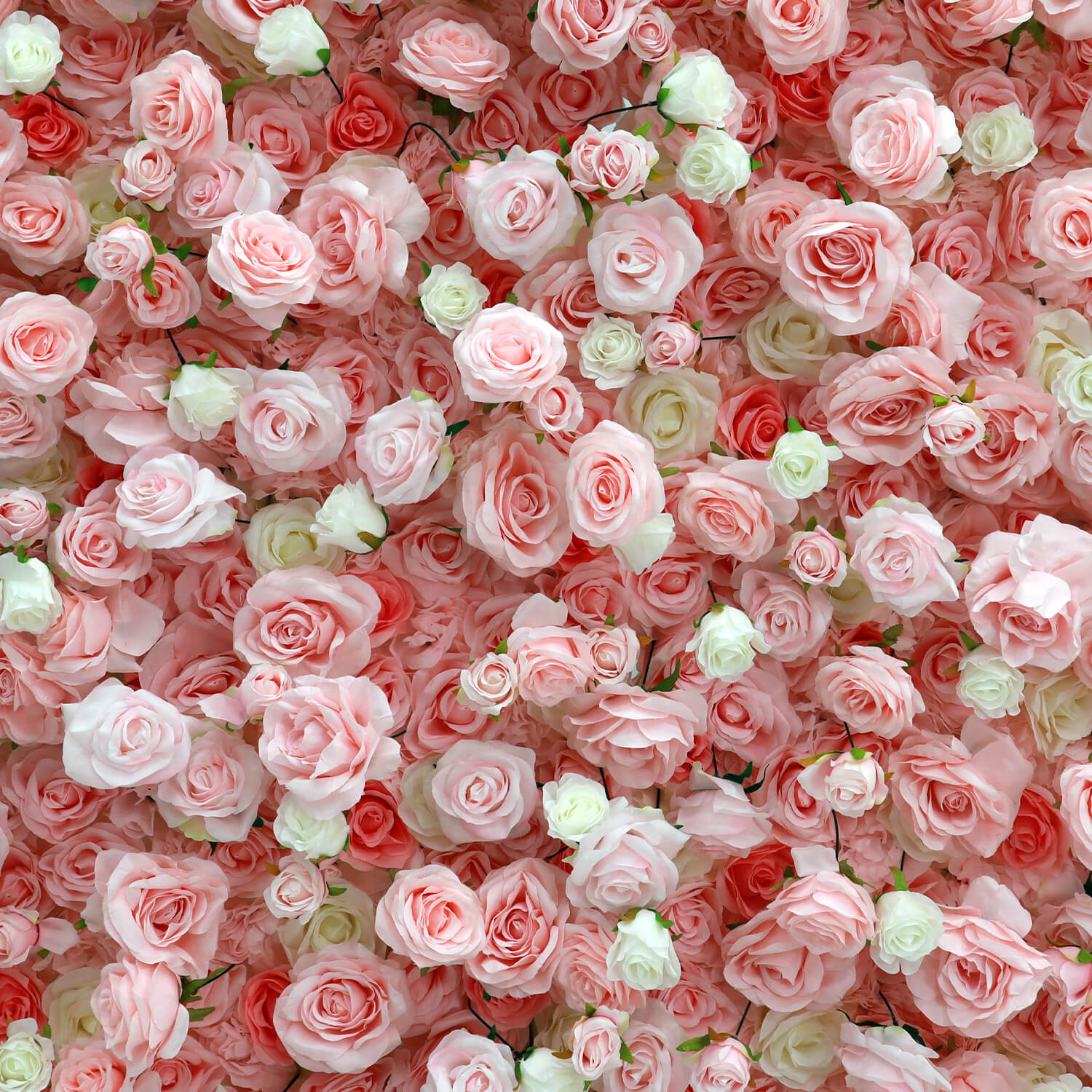 Pink White Roses Fabric Flower Wall for Party Decor-ubackdrop
