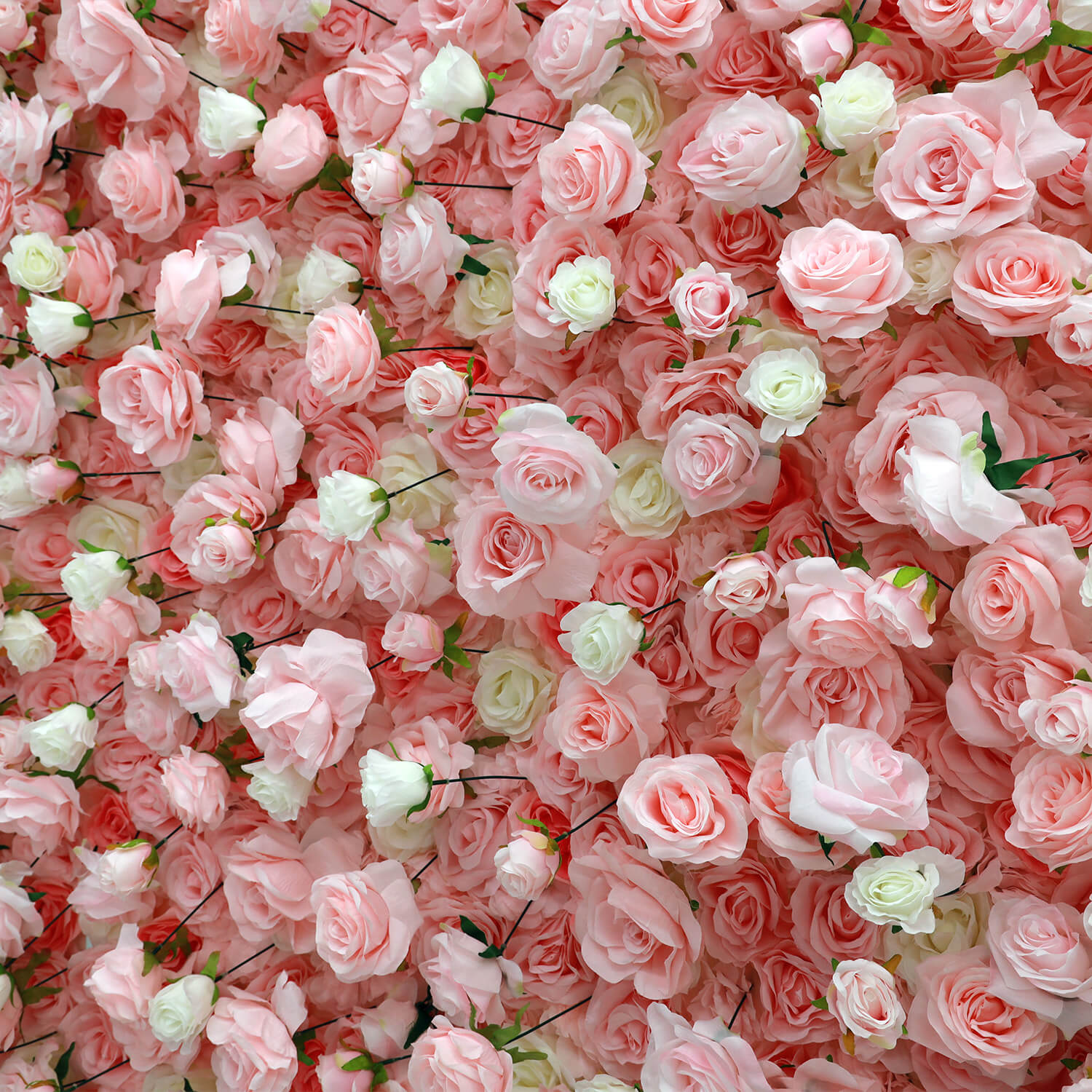 Pink White Roses Fabric Flower Wall for Party Decor-ubackdrop