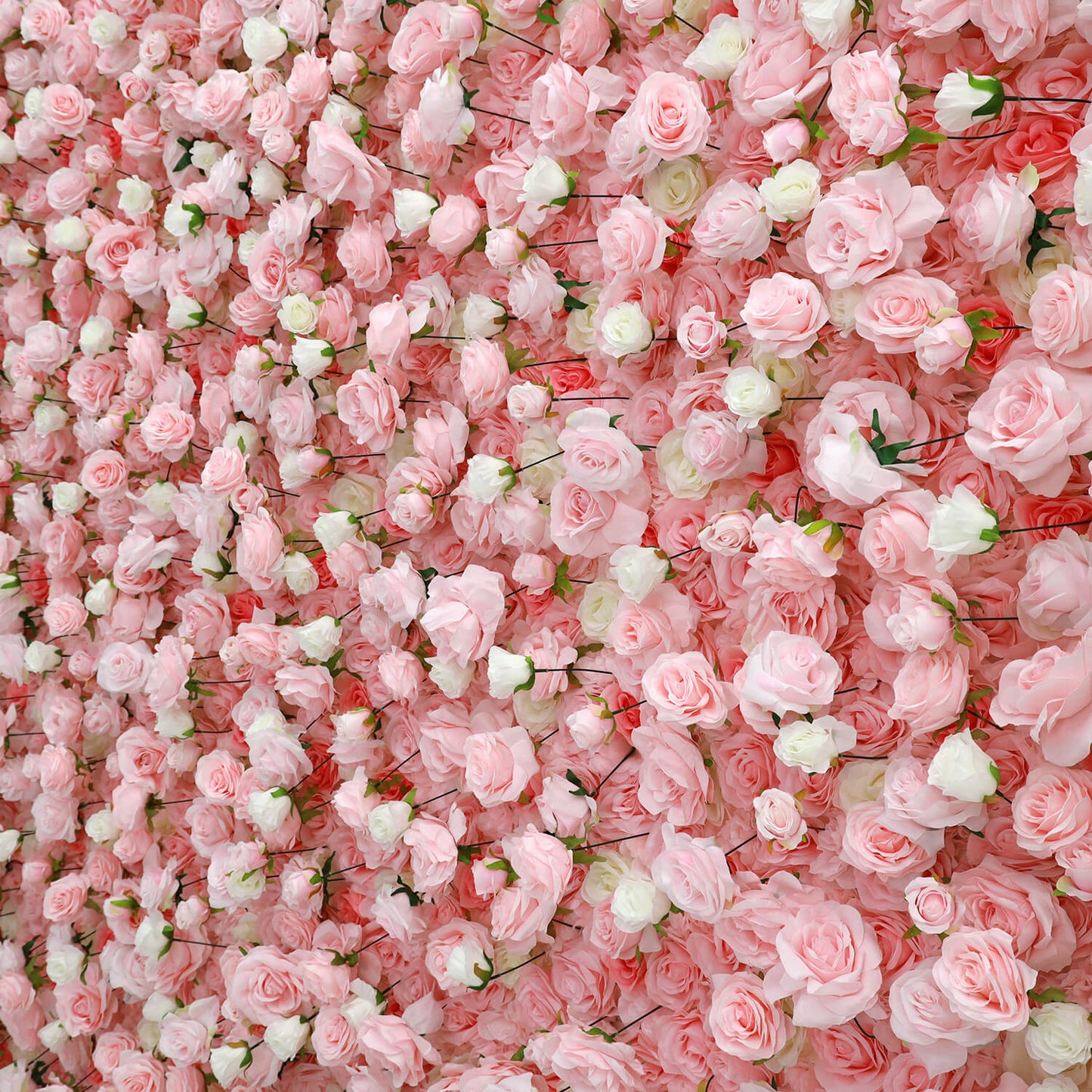 Pink White Roses Fabric Flower Wall for Party Decor-ubackdrop