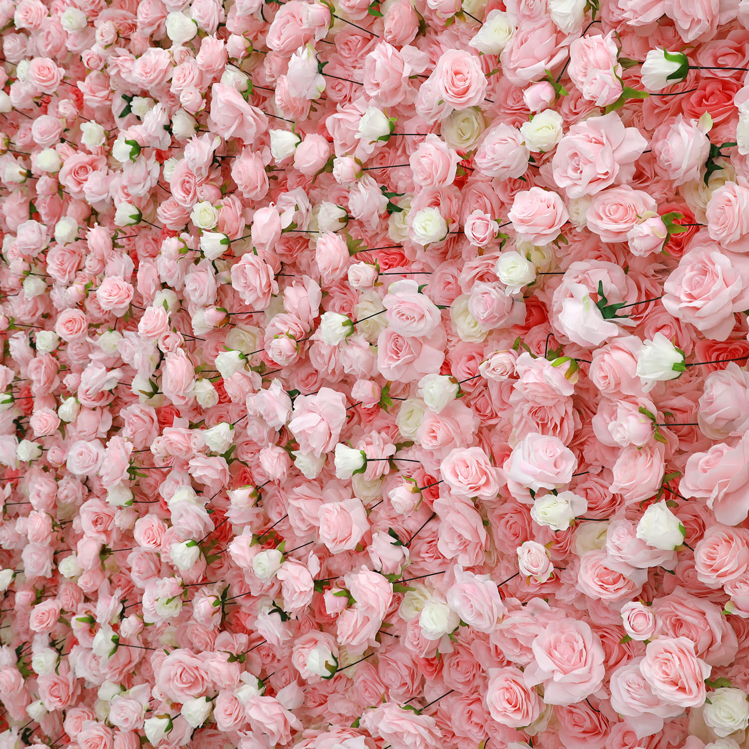 Pink White Roses Fabric Flower Wall for Party Decor-ubackdrop