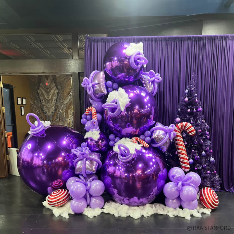 Purple Inflatable Mirror Ball Reusable Big Bubble Balloon-ubackdrop