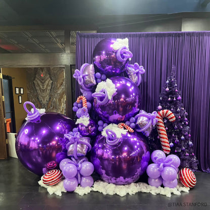 Purple Inflatable Mirror Ball Reusable Big Bubble Balloon-ubackdrop