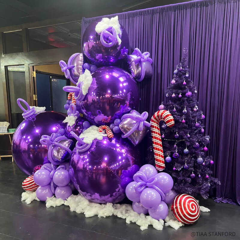 Purple Inflatable Mirror Ball Reusable Big Bubble Balloon-ubackdrop
