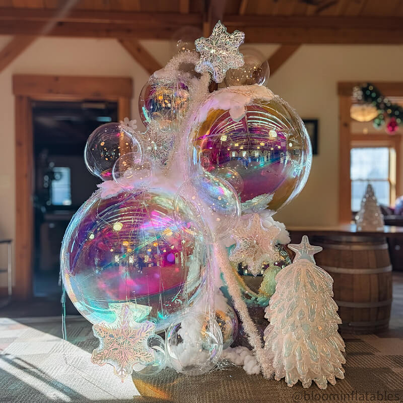 Rainbow Color Inflatable Mirror Ball Reusable Big Bubble Balloon-ubackdrop