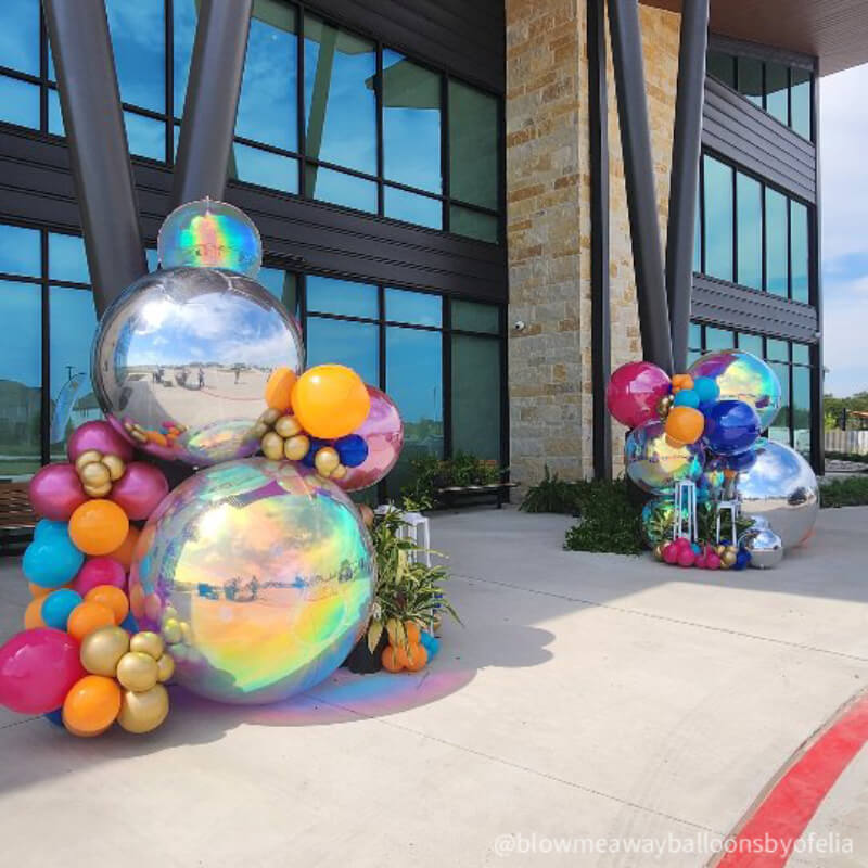 Rainbow Color Inflatable Mirror Ball Reusable Big Bubble Balloon-ubackdrop