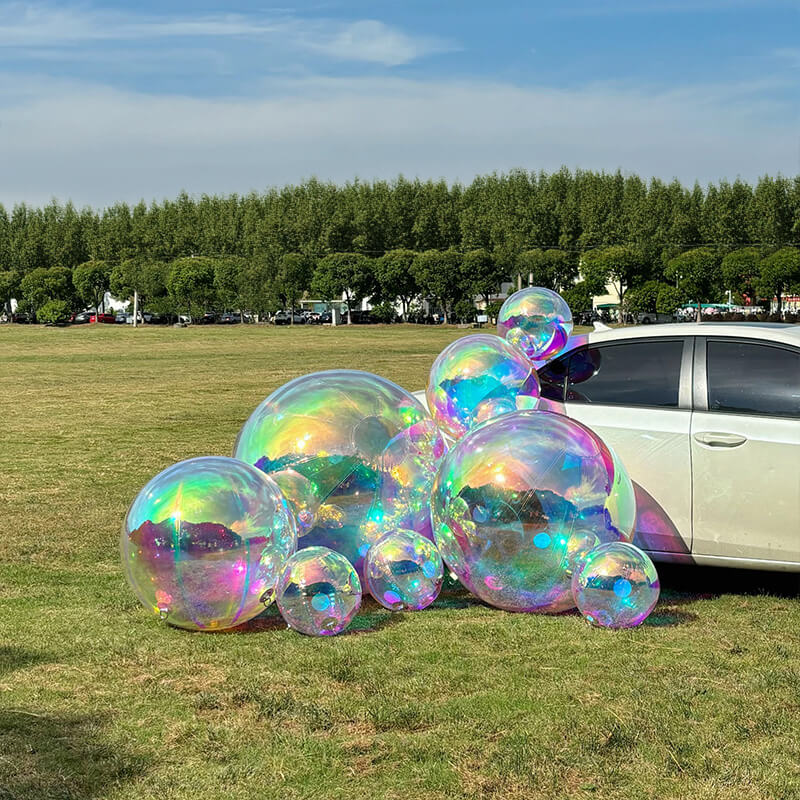 Rainbow Color Inflatable Mirror Ball Reusable Big Bubble Balloon-ubackdrop