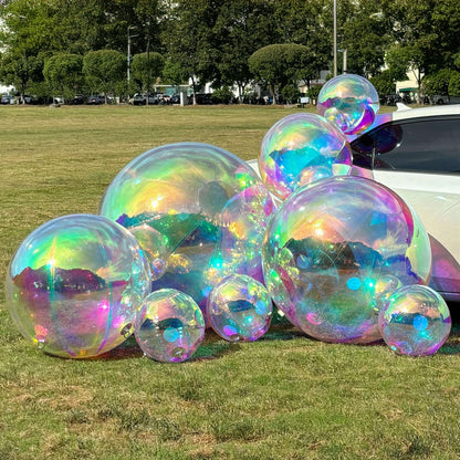 Rainbow Color Inflatable Mirror Ball Reusable Big Bubble Balloon-ubackdrop