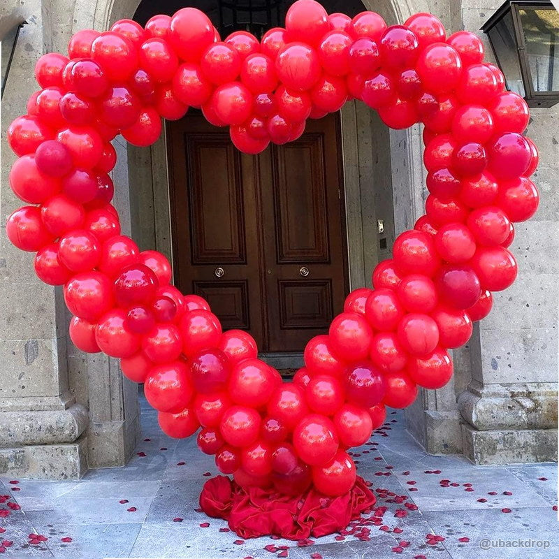 Red balloon heart romantic valentine party photo backdrop