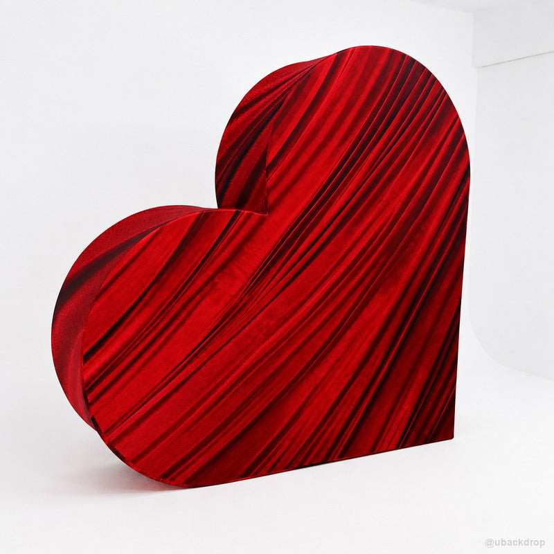 Red double heart party stand romantic event photo backdrop