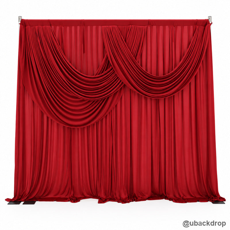 Red drapery backdrop frame front view party stand display