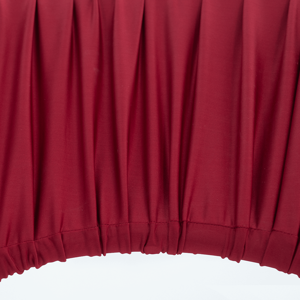 7x8ft Oval Cutout Square Ruched Fabric Backdrop Stand for Events-ubackdrop