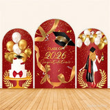 Red Gold Glitter Graduation Party Decorations Chiara Wall Covers
