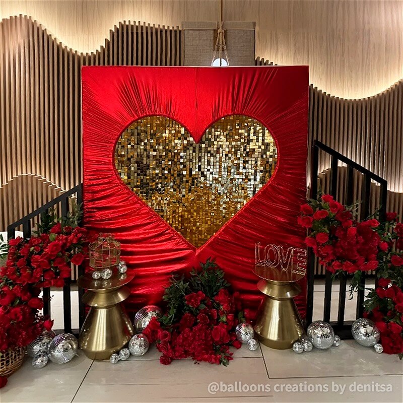 6x6.8ft Cutout Heart Frame for Wedding Party Decor Backdrop Stand-ubackdrop