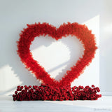 8x8ft 3D Handmade Red Cutout Heart Tulle Backdrop For Wedding & Valentines