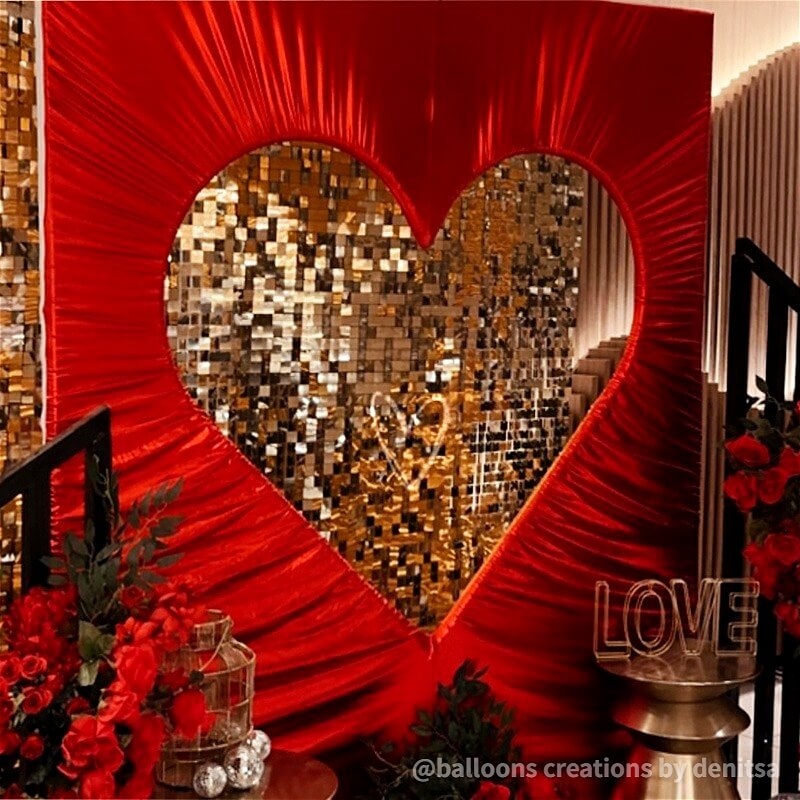 6x6.8ft Cutout Heart Frame for Wedding Party Decor Backdrop Stand-ubackdrop
