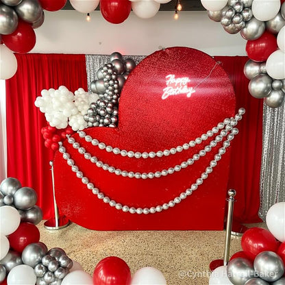 3D 8x8ft Double Layer Side Laying Heart for Party Decor Backdrop Stand-ubackdrop