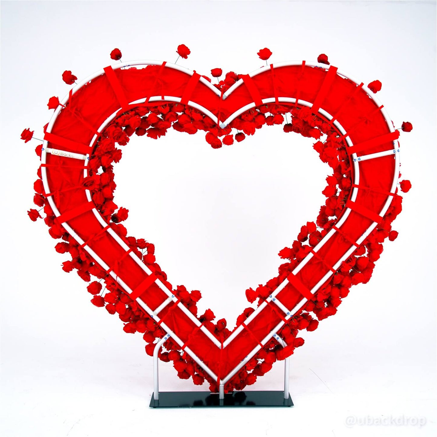 8ft Romantic Atmosphere Heart Shaped Red Rose Flower Wall Wedding Decoration Indoor-ubackdrop