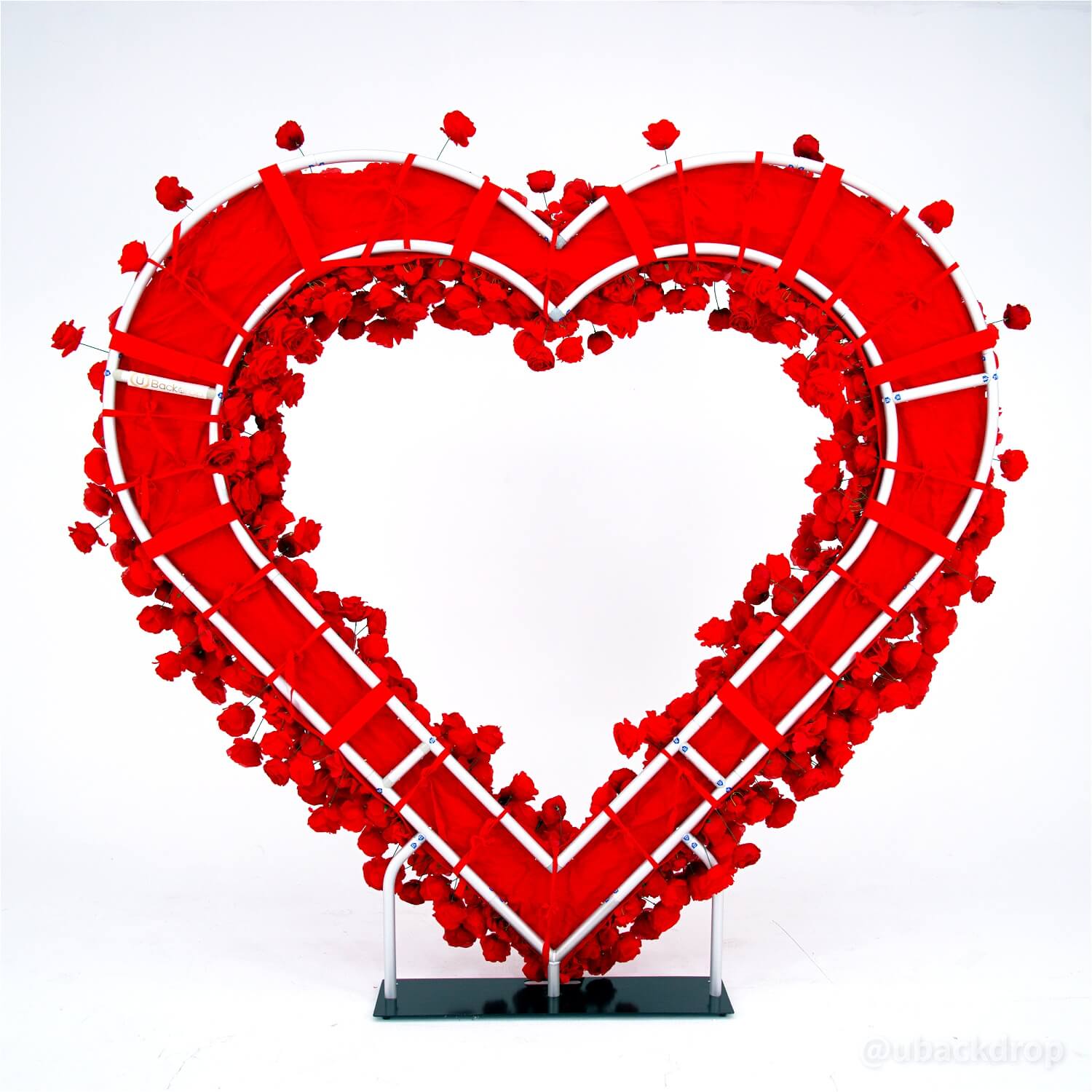 8ft Romantic Atmosphere Heart Shaped Red Rose Flower Wall Wedding Decoration Indoor-ubackdrop