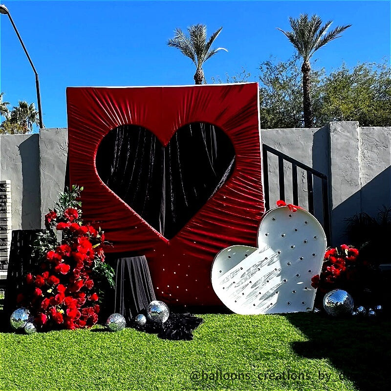 6x6.8ft Cutout Heart Frame for Wedding Party Decor Backdrop Stand-ubackdrop