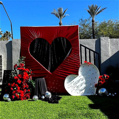 6x6.8ft Cutout Heart Frame for Wedding Party Decor Backdrop Stand-ubackdrop
